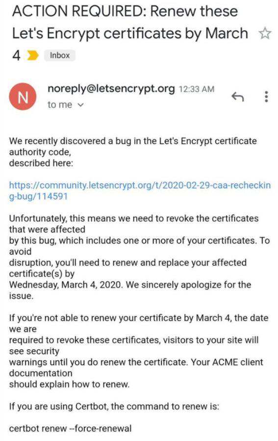 Let's Encrypt因漏洞影响 3月4日起将吊销部分TLS证书？